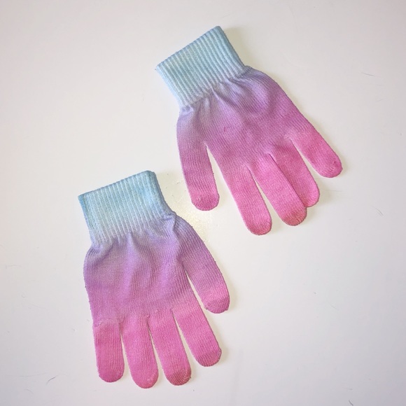 NEW EIFFLE TOWER PINK / PURPLE ONE SIZE GLOVES - Picture 3 of 4